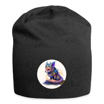Animal fox fantasy and cute - Jersey Beanie - black - Front