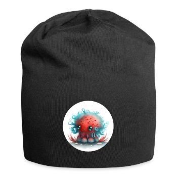 Tier Oktopus fantasy und süß - Jersey-Beanie - Schwarz - Vorne