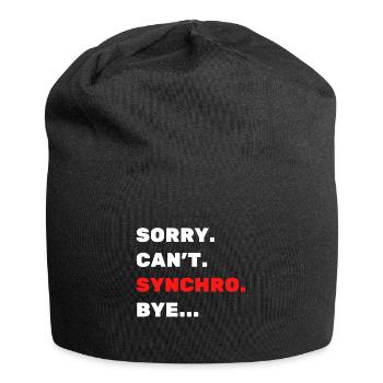 Tut mir Leid. Nicht. Synchro. Auf Wiedersehen. - Jersey-Beanie - Schwarz - Vorne