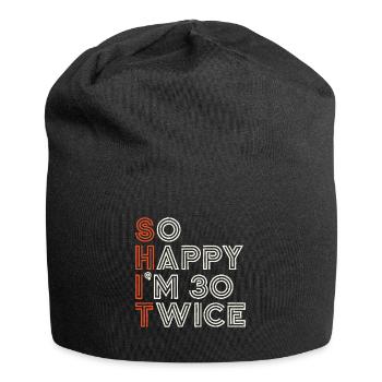 60 Geburtstag 60 Jahre Geburtstagsspruch lustig - Jersey-Beanie - Schwarz - Vorne