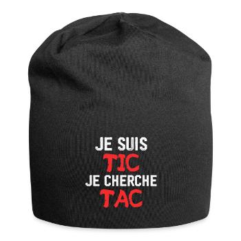Je Suis TIC Je Cherche TAC - Bonnet en jersey - noir - Devant