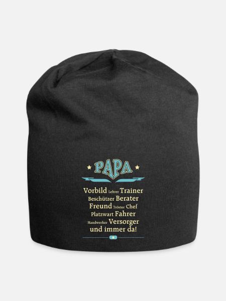 Papa Vorbild Vatertag RAHMENLOS® - Jersey-Beanie - Schwarz