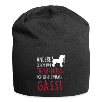 Gassi Therapeut Hund - Jersey-Beanie - Schwarz - Vorne