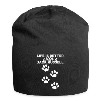 Dog / Jack Russell: Life Is Better With A Jack - Jersey Beanie - black - Front