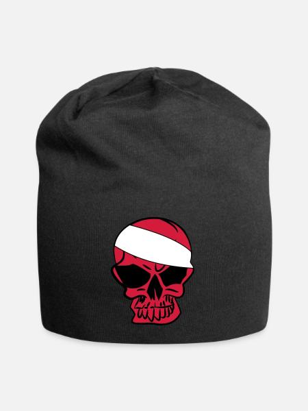 Anarcho Skull Anarchy anarchy - Jersey Beanie - black