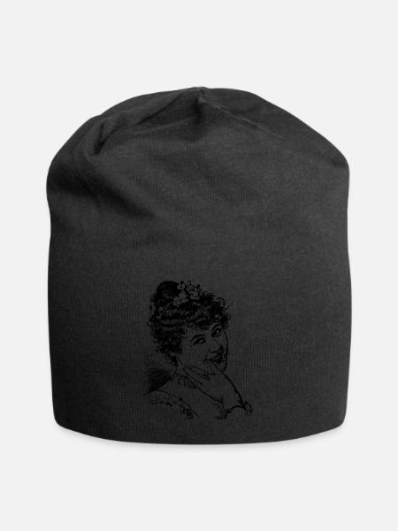 Frau Lachen - Jersey-Beanie - Schwarz