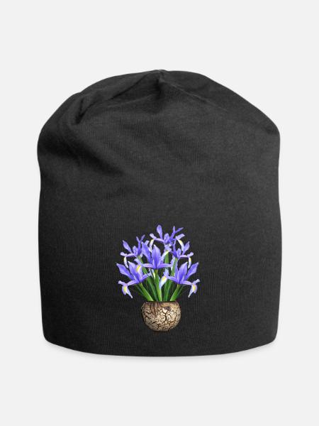 flowers lilies tulips orchids sunflower dahlia ger - Jersey-Beanie - Schwarz