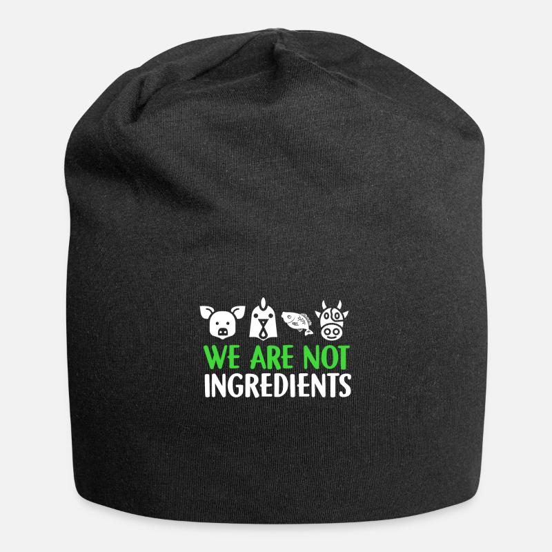 We Are Not Ingredients Veganer Vegetarier Geschenk - Jersey-Beanie - Schwarz