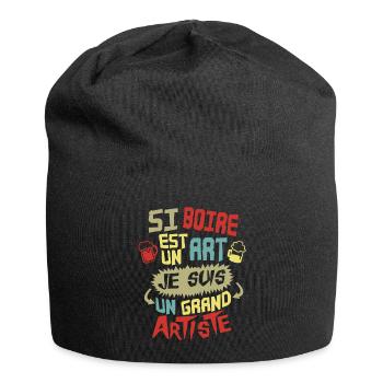 ALCOOL si boire est un art - Bonnet en jersey - noir - Devant