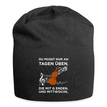 Du musst nur an Tagen üben, - Cello Cellisten - Jersey-Beanie - Schwarz - Vorne