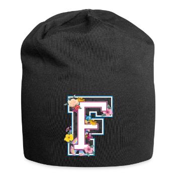 Letter F in varsity style - Jersey Beanie - black - Front