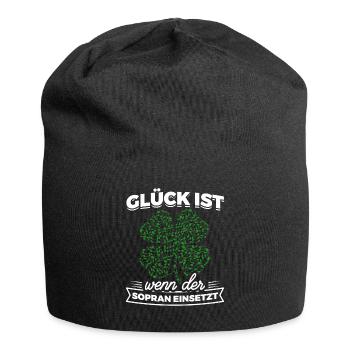 Glück ist wenn der Sopran einsetzt - Musik Chor - Jersey-Beanie - Schwarz - Vorne