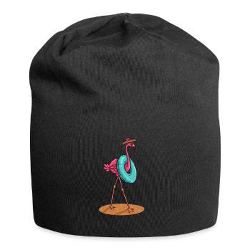 Flamingo Natation De bain de soleil nageur cadeau - Bonnet en jersey - noir - Devant