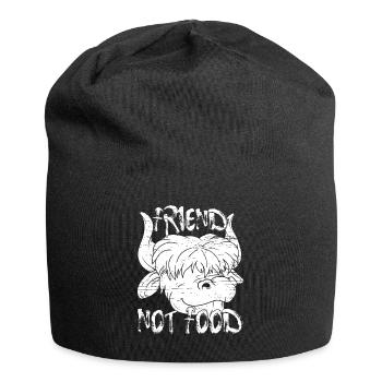 Vegan friend no food - Jersey Beanie - black - Front