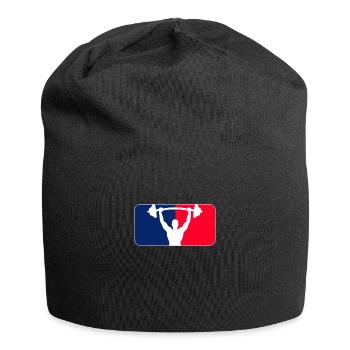 Haltérophile bleu rouge blanc streetwear - Bonnet en jersey - noir - Devant