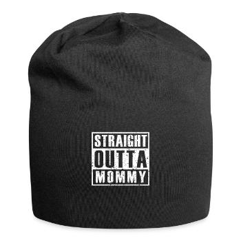 Straight Outta Mommy - Jersey-Beanie - Schwarz - Vorne