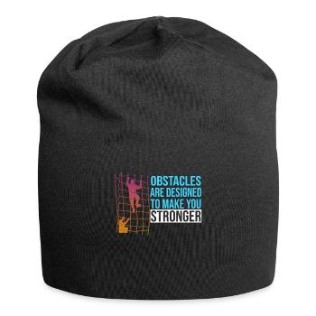 Obstacle course cool saying Strength retro gift - Jersey Beanie - black - Front