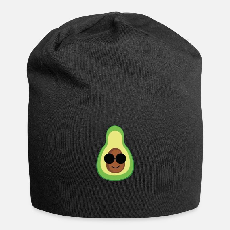 Avocado Frucht Obst Comic Kawaii Geschenkidee - Jersey-Beanie - Schwarz