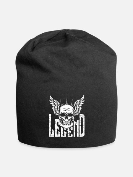 Rock Biker Skull Wing Skull Skull - Jersey Beanie - black