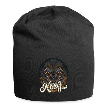 Gorilla Tier Dschungel Geschenk - Jersey-Beanie - Schwarz - Vorne