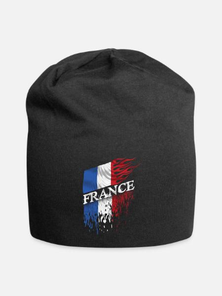 france drapeau - Bonnet en jersey - noir