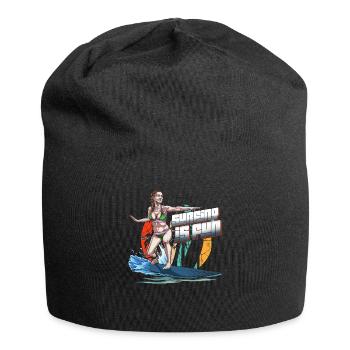 Surf est amusant Summer Beach - Bonnet en jersey - noir - Devant