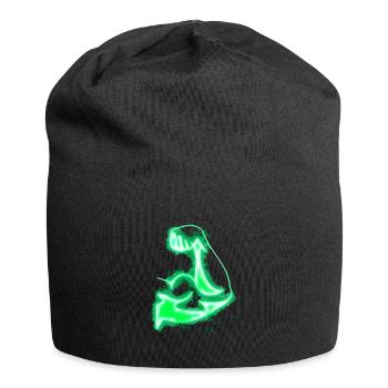 Stark Arm hell glühend - Jersey-Beanie - Schwarz - Vorne