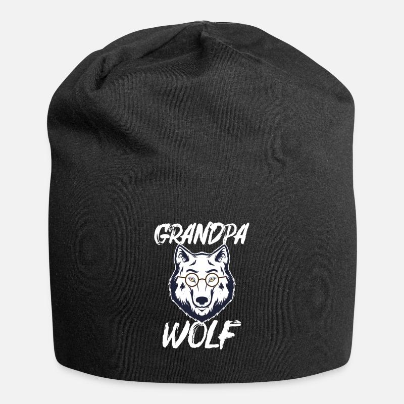 Opa Wolf Weiß Direwolf Gläser Geschenk - Jersey-Beanie - Schwarz