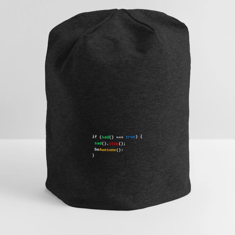 If Sad Be Awesome Coding Programming Nerd Gift Jersey-Beanie