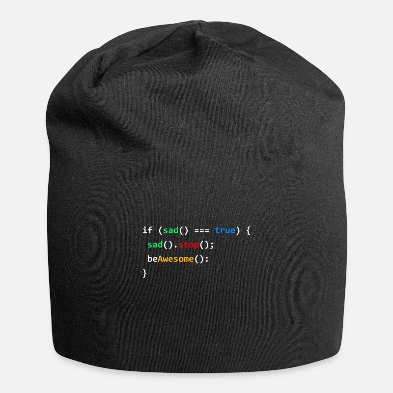 If Sad Be Awesome Coding Programming Nerd Gift - Jersey-Beanie - Schwarz