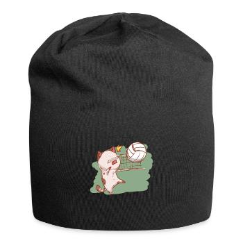 Volleyball chat volley ball chaton sport - Bonnet en jersey - noir - Devant