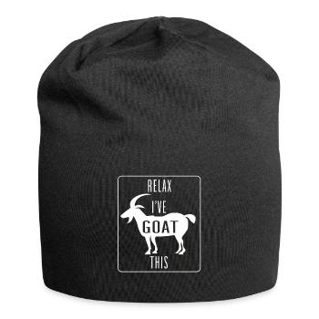 Relax, I've Goat This Funny Farm Animal Gift - Jersey Beanie - black - Front