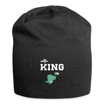 King Dino with Smartphone T-Shirt - Jersey Beanie - black - Front