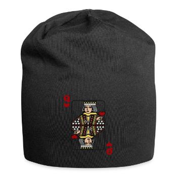 Heart Lady Poker Card Halloween Costume Funny - Jersey Beanie - black - Front