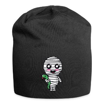 Mumie mit Schlange - Jersey-Beanie - Schwarz - Vorne