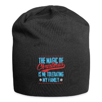 Weihnachten - Jersey-Beanie - Schwarz - Vorne