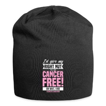 I'd Give My Right Nut To Be Cancer Free Survivor - Jersey Beanie - black - Front