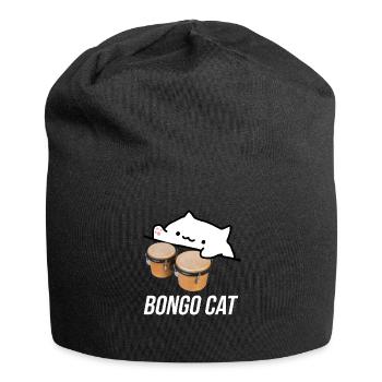 bongo cat - Jersey-Beanie - Schwarz - Vorne