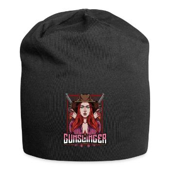 Gunslinger Country Cow Girl Wild West Vintage - Jersey Beanie - black - Front