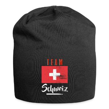 Suisse team T-shirt cadeau de chemise - Bonnet en jersey - noir - Devant