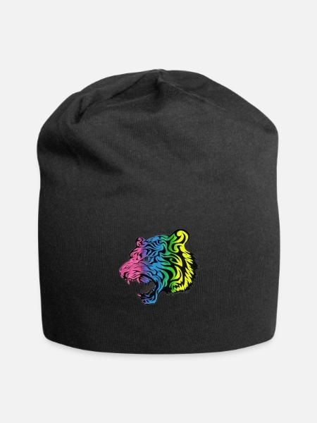 Tiger Kopf - Wild Katze - Wilde Tiere - Jersey-Beanie - Schwarz