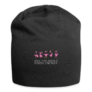 Flamingo saying yoga funny funny gift - Jersey Beanie - black - Front