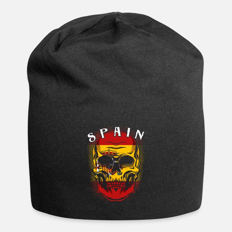 Spanien - Jersey-Beanie - Schwarz