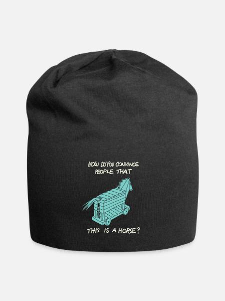Pferdespruch Shirt - Jersey-Beanie - Schwarz