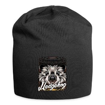 Hedgehog spiny hedgehog hedgehog wild animal gift - Jersey Beanie - black - Front