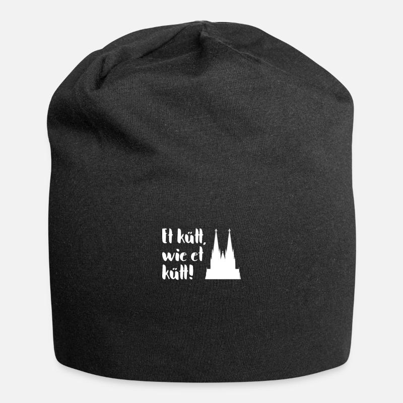 It comes as it comes. Cologne Cathedral with saying - Jersey Beanie - black