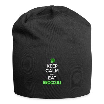 Halten Sie Ruhe essen Brokkoli Vegan Vegetarisch - Jersey-Beanie - Schwarz - Vorne