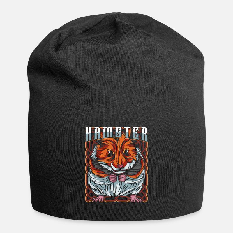 Hamster - Jersey-Beanie - Schwarz