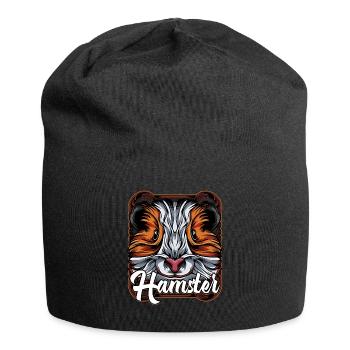 Hamster Nagetier Haustier Zwerghamster Geschenk - Jersey-Beanie - Schwarz - Vorne