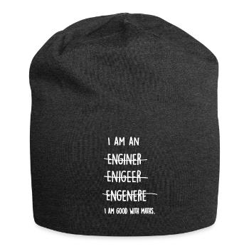 Funny engineer student math physics gift - Jersey Beanie - charcoal grey - Front